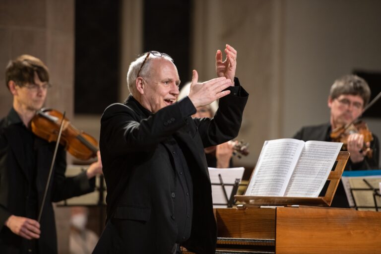 Director John Butt conducts the Dunedin Consort.
