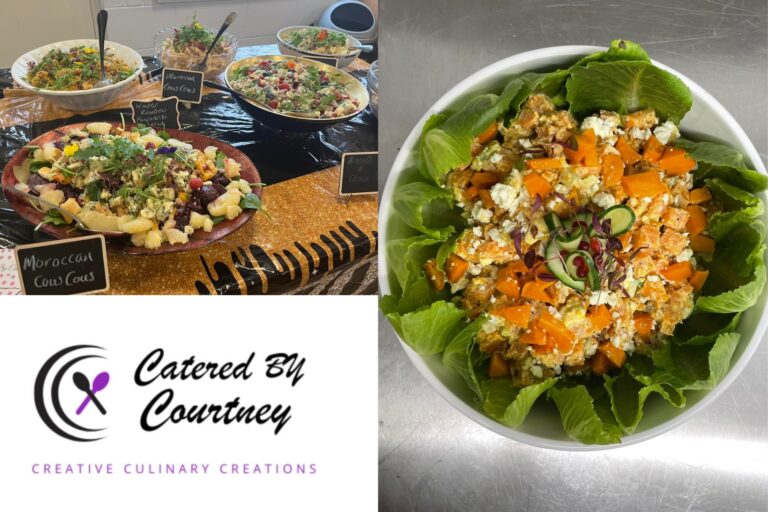 Images of large colourful bowls of supper salads.